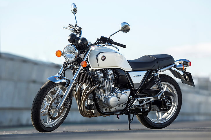honda cb1100, white, front view, motorcycle, Vehicle, HD wallpaper