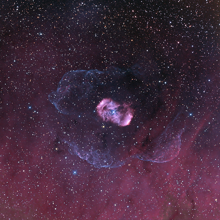 червена и черна галактика, космос, звезди, мъглявина, красива, NGC 6164, HD тапет
