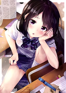 Otona no Moeoh, kız öğrenci, okul üniforması, sınıf, HD masaüstü duvar kağıdı HD wallpaper