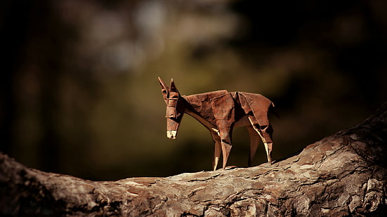 origami, papel, burro, Fondo de pantalla HD HD wallpaper