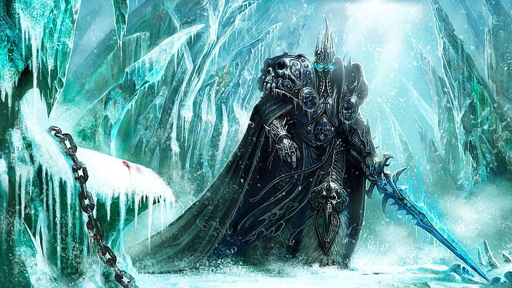 Warcraft 3 Arthas Death Knight digital wallpaper, World of Warcraft, World of Warcraft: Wrath of the Lich King, video games, HD wallpaper