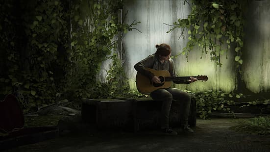 The Last of Us, The Last of Us 2, Naughty Dog, PlayStation, PlayStation 4, apocalíptico, guitarra, Ellie, HD papel de parede HD wallpaper