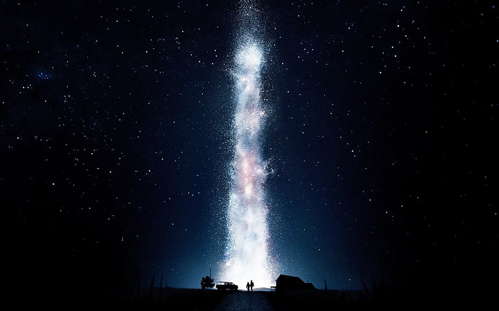 Christopher Nolan, Interstellar (film), cinéma, silhouette, espace, étoiles, Fond d'écran HD