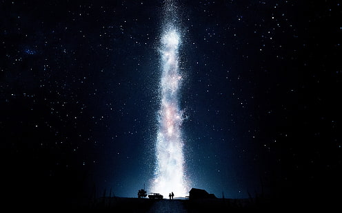 Christopher Nolan, Interstellar (film), filmy, sylwetka, kosmos, gwiazdy, Tapety HD HD wallpaper
