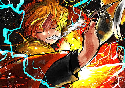 Anime, Demon Slayer: Kimetsu no Yaiba, Zenitsu Agatsuma, วอลล์เปเปอร์ HD HD wallpaper