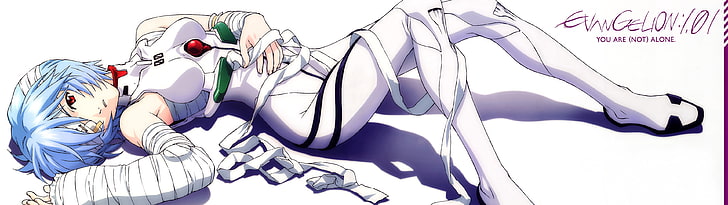 Ayanami Rei Neon Genesis Evangelion Anime Manga Multiscreen Anime Mädchen 3840 x 1080 Anime Evangelion HD Kunst, Ayanami Rei, Neon Genesis Evangelion, HD-Hintergrundbild