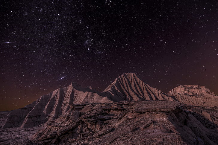 ท้องฟ้าธรรมชาติหินดวงดาวทิวทัศน์กลางคืน, วอลล์เปเปอร์ HD