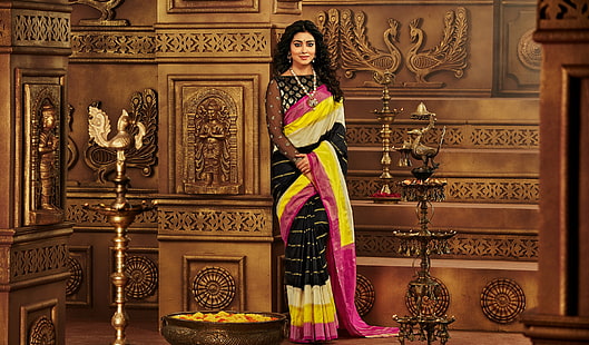 Ethnic wear, Shriya Saran, Traditional, Actress, Saree, HD wallpaper HD wallpaper
