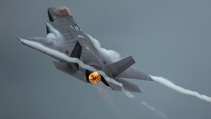 회색 제트 비행기, 록히드 마틴 F-35 라이트닝 II, F-35 라이트닝 II, HD 배경 화면