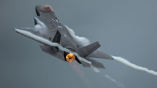 gray jet plane, Lockheed Martin F-35 Lightning II, F-35 Lightning II, HD wallpaper HD wallpaper