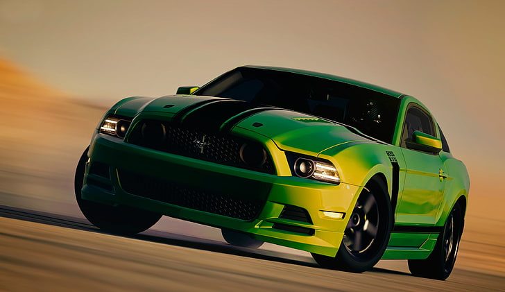 green and black Ford Mustang coupe, Mustang, Ford, Boss-302, HD wallpaper
