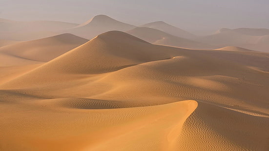 알 칼리를 문질러, 사막, 모래 언덕, 모래 언덕, 모래, HD 배경 화면 HD wallpaper