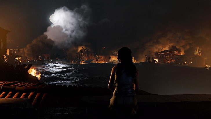 Shadow of the Tomb Raider, Лара Крофт, PlayStation 4, видеоигры, HD обои