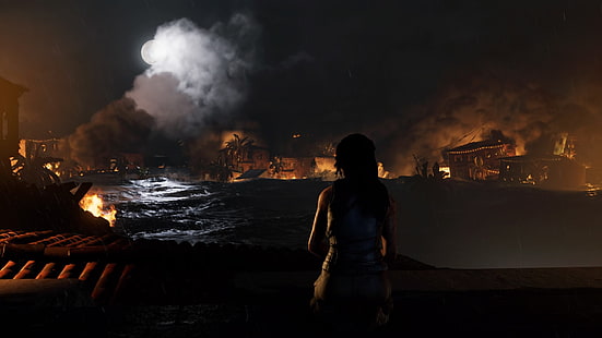 Shadow of the Tomb Raider, Lara Croft, PlayStation 4, videojuegos, Fondo de pantalla HD HD wallpaper