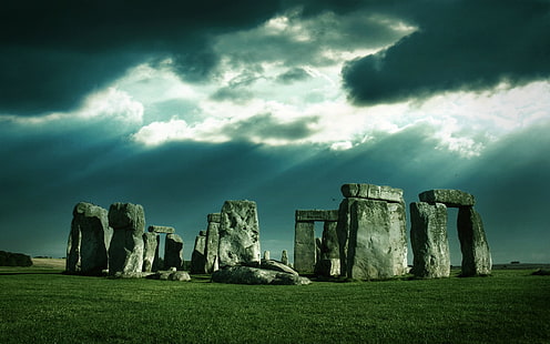 paysage, Stonehenge, nuages, Fond d'écran HD HD wallpaper