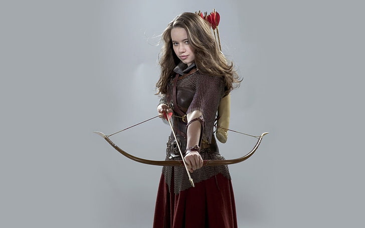 Wanita pemanah Narnia, Anna Popplewell, busur, memanah, Wallpaper HD