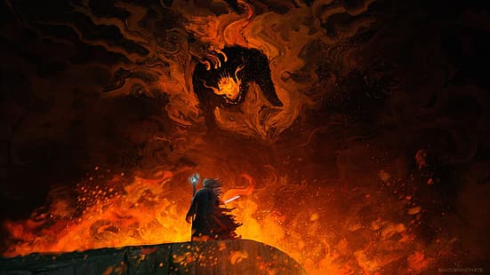 Gandalf, Balrog, Il Signore degli Anelli, Sfondo HD HD wallpaper