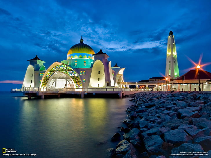 Mosquées, Mosquée du détroit de Malacca, Fond d'écran HD