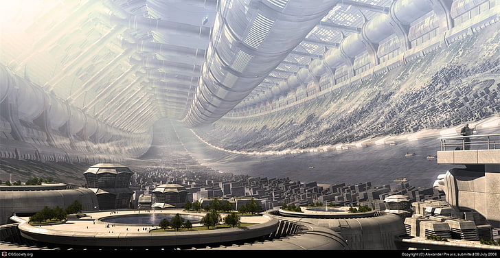 Fondo de pantalla 3D, arquitectura, futurista, ciencia ficción, render, CGI, ciudad futurista, Fondo de pantalla HD