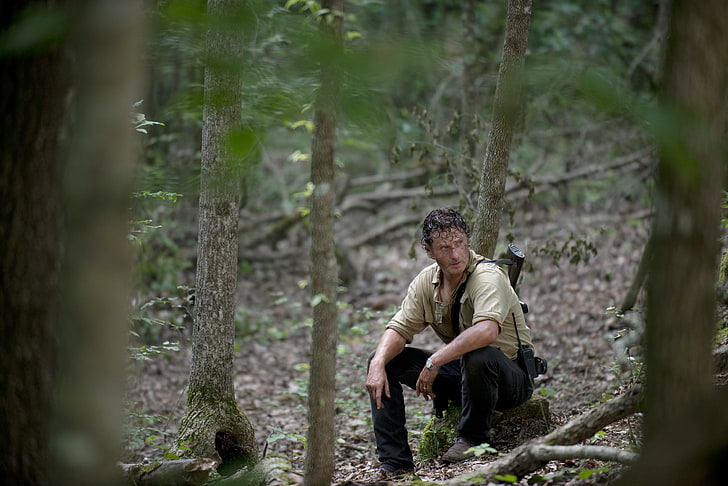 forest, trees, The Walking Dead, Rick Grimes, Andrew Lincoln, HD wallpaper