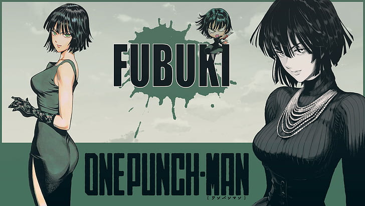 garotas de anime, One-Punch Man, Fubuki, olhos verdes, HD papel de parede