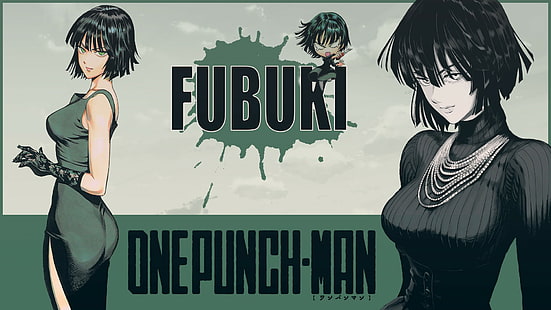 dziewczyny z anime, One-Punch Man, Fubuki, zielone oczy, Tapety HD HD wallpaper