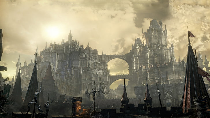 Castle Digital обои, Dark Souls III, видеоигры, Лотрик, скриншот, HD обои