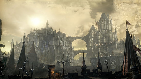 castle digital wallpaper, Dark Souls III, video games, Lothric, screen shot, HD wallpaper HD wallpaper