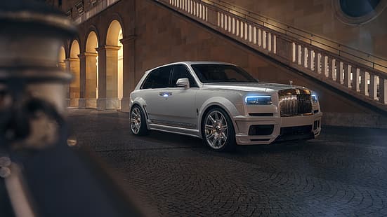 Rolls-Royce Cullinan, внедорожник, автомобили класса люкс, суперкар, автомобиль, ночь, HD обои HD wallpaper