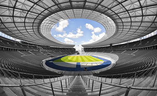 поле, Германия, трибуна, Берлин, олимпийски стадион, HD тапет HD wallpaper