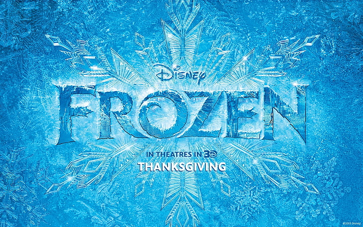 Disney Frozen poster, winter, patterns, cartoon, ice, Frozen, Disney, poster, snowflake, Cold heart, HD wallpaper