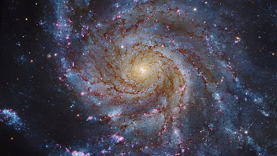 NASA, gwiazdy, niebo, galaktyka, nauka, Pinwheel Galaxy, Messier 101, Tapety HD HD wallpaper