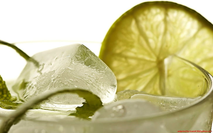 drink, cocktails, ice cubes, limes, HD wallpaper