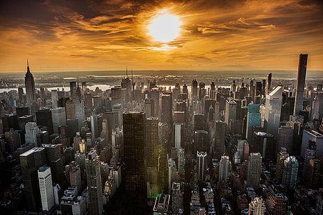 zdjęcie lotnicze działki wieżowca, Nowy Jork, Zachodzące słońce, zdjęcie lotnicze, wieżowiec, parcela, Manhattan, Nowy Jork Nowy Jork, Skyline, Budynki, Wieżowiec, Park Ave, Empire State Building, Midtown, Helikopter, Manhattan - Nowy York City, miejski Skyline, pejzaż miejski, USA, stan Nowy Jork, dzielnica śródmieścia, miasto, centrum Manhattanu, architektura, scena miejska, zachód słońca, słynne miejsce, biznes, budynek Na zewnątrz, dolny Manhattan, zbudowana konstrukcja, widok z lotu ptaka, Tapety HD HD wallpaper