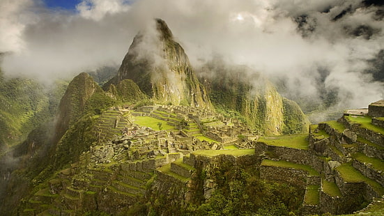Machu Picchu Inca Ruins Overgrowth Jungle Landscape HD, nature, landscape, jungle, overgrowth, ruins, picchu, machu, inca, HD tapet HD wallpaper