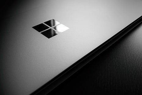 logo, laptop, Microsoft, Windows 10, permukaan kayu, Microsoft Windows, Wallpaper HD HD wallpaper