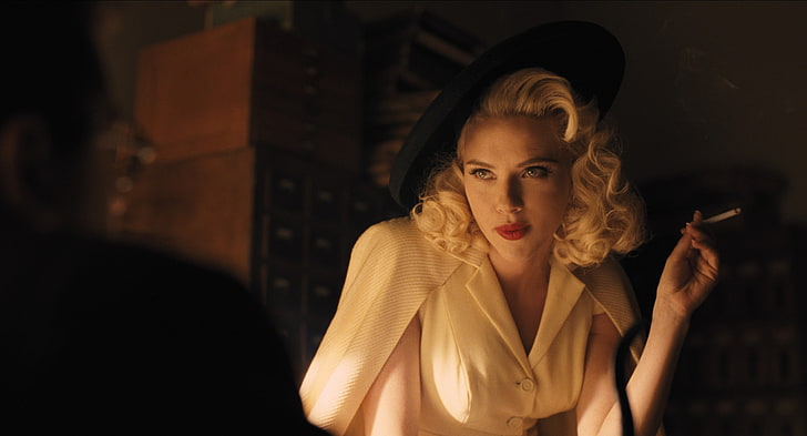 Scarlett Johansson, Hail, Caesar !, film, wanita, aktris, rokok, merokok, Wallpaper HD