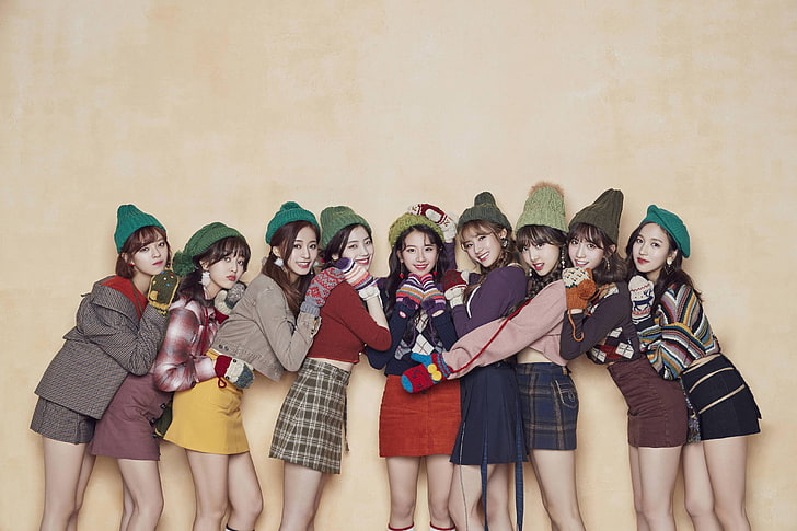 K-pop, Twice, Christmas, singer, women, warm colors, Asian, HD wallpaper