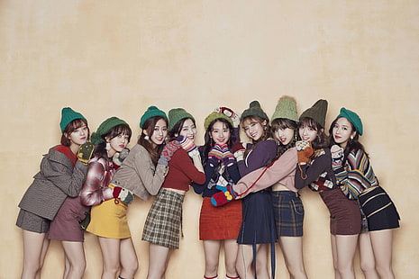 K-pop, Twice, Christmas, singer, women, warm colors, Asian, HD wallpaper HD wallpaper
