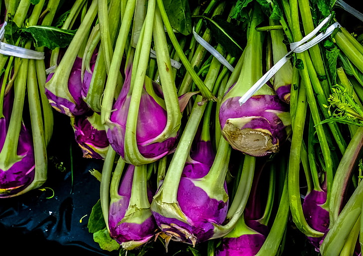 bunch, close up, colors, food, green, grow, leaves, purple, vegetables, violet, public domain images, HD wallpaper