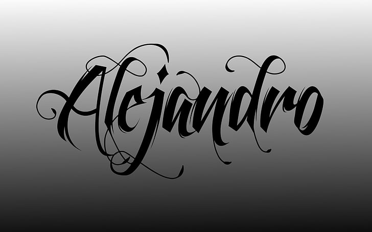 typography, Lady Gaga, monochrome, calligraphy, HD wallpaper
