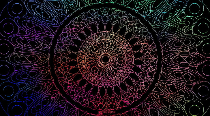 Mandala 1, illustrazione mandala multicolore, Aero, colorato, astratto, mandala, colore, cosmo, Sfondo HD