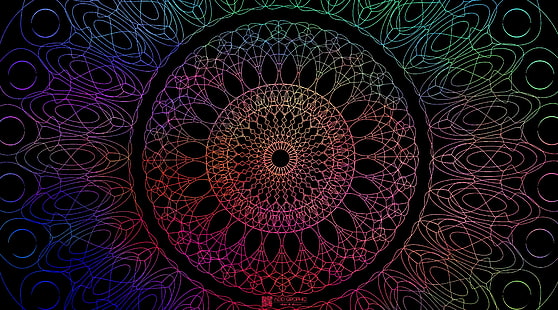 Mandala 1, ilustração de mandala multicolorida, Aero, colorido, abstrato, mandala, cor, cosmo, HD papel de parede HD wallpaper
