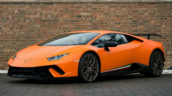 Lamborghini, Lamborghini Huracan Performante, samochód, pomarańczowy samochód, samochód sportowy, supersamochód, Tapety HD HD wallpaper