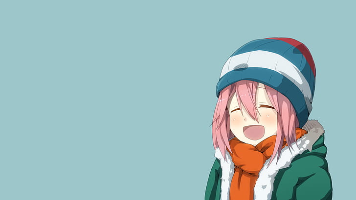 Anime, einfacher Hintergrund, Nadeshiko Kagamihara, Yuru Camp, HD-Hintergrundbild