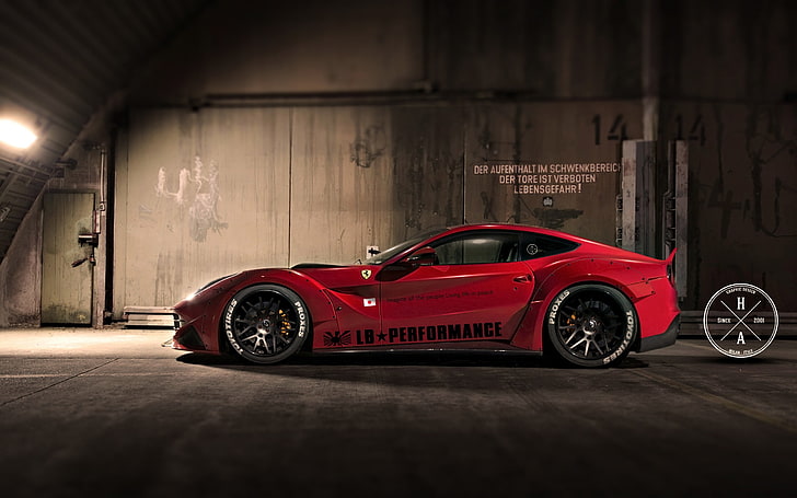 wallpaper digital kendaraan merah, mobil, Ferrari F12, Wallpaper HD