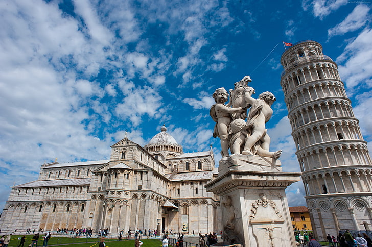 Italia, Perjalanan, Menara Miring Pisa, Pariwisata, Wallpaper HD