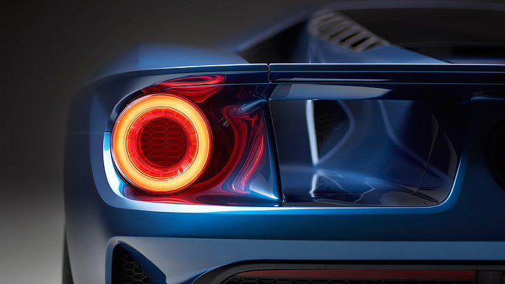 blue Ferrari supercar, artwork, video games, Forza Motorsport 6, Ford USA, Ford GT, HD wallpaper