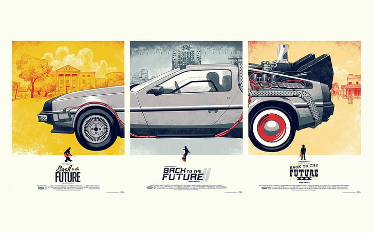 graues Auto Panel Foto, Auto, Filme, Zurück in die Zukunft, DeLorean, Panels, HD-Hintergrundbild
