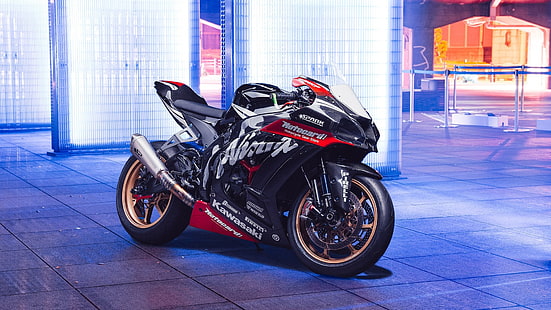 Kawasaki zx10r, motocicleta, kawasaki, vehículo de motor, Fondo de pantalla HD HD wallpaper